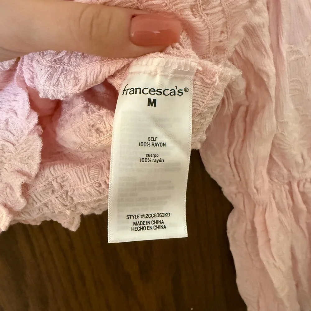 3 for $15 Light Pink Smocked Long Sleeve Blouse Cottagecore Coquette Valentine’s